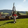 Závěsné křeslo, hnědá / krémová, Kalea 2 NEW