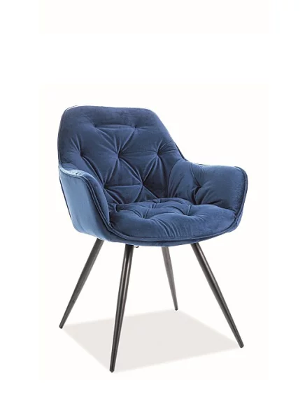 Jídelní židle/křeslo CHERRY velvet modré