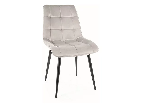 Jídelní židle CHIC velvet světle šedá/černé