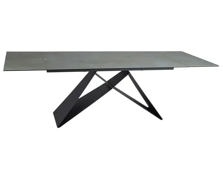 Rozkládací jídelní stůl Westin CERAMIC 160-240x90 TURKUS OSSIDO VERDE/černá mat