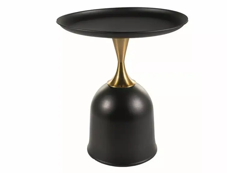 Konferenční stolek LIBRA Ø51 černá/zlatá