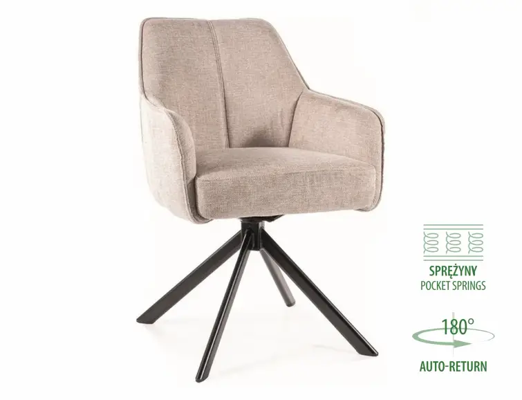 Křeslo NOTTI brego béžová otočné 180°