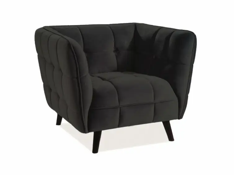 Křeslo CASTELLO 1 velvet černé/wenge