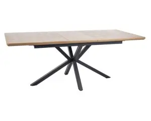 STŮL LOGAN DUB/ČERNÝ MAT 160(200)X90