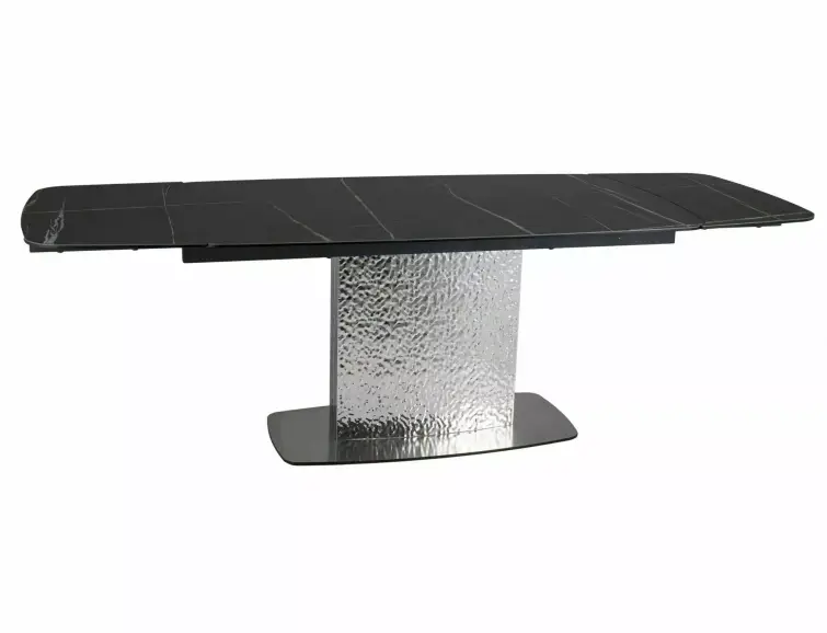Keramický rozkládací stůl MONCLER černá Sahara Noir/nerez (160-240)x90