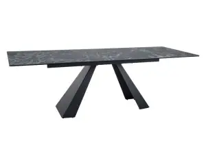 STŮL SALVADORE KERAMICKÝ DIAMANT KRÉMOVÝ / ČERNÝ MATNÝ (160-240)X90