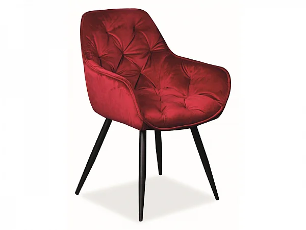 Jídelní židle/křeslo CHERRY velvet bordó