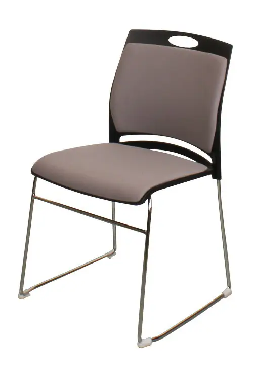 Židle plast černá, čal.šedá,kov JASON