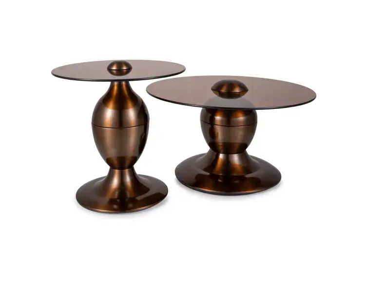 Sada konferenčních stolků CASSIE Ø70, Ø50 bronzová