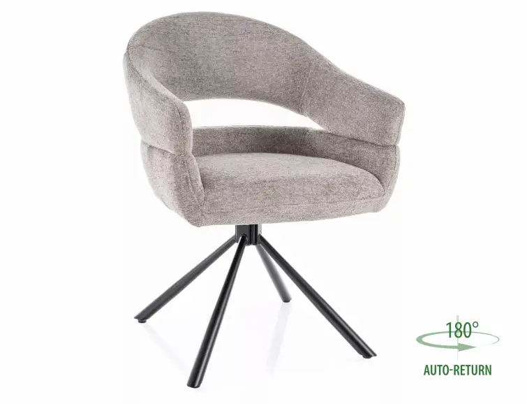 Křeslo BORGO RAVEN šedá otočné 180°