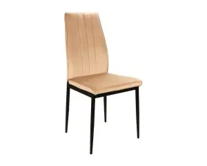 ATOM VELVET CHAIR ČERNÝ RÁM/BÉŽOVÝ BLUVEL 28
