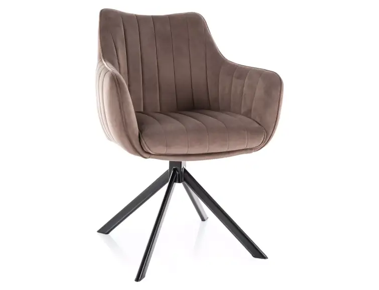 Jídelní židle AZALIA velvet černý rám / cappuccino bluvel 38