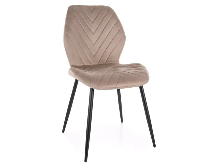 MIKE VELVET ŽIDLE ČERNÝ RÁM / TMAVĚ BÉŽOVÁ BLUVEL 40