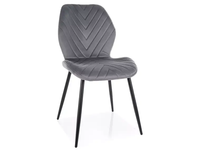 MIKE VELVET ŽIDLE, ČERNÝ RÁM / ŠEDÁ BLUVEL 14