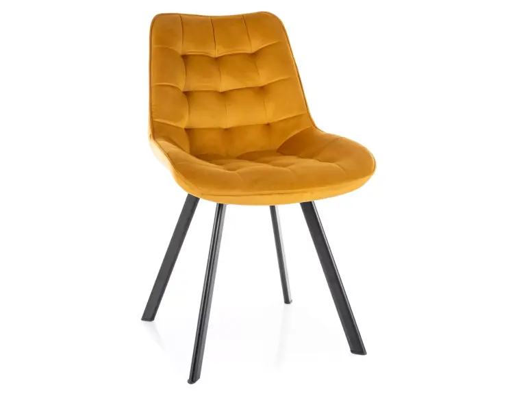 Jídelní židle MONTI velvet černý rám / žlutý bluvel 68