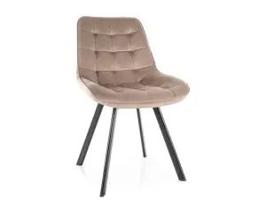 MONTI VELVET ŽIDLE, ČERNÝ RÁM/TMAVÉ BÉŽOVÁ BLUVEL 40