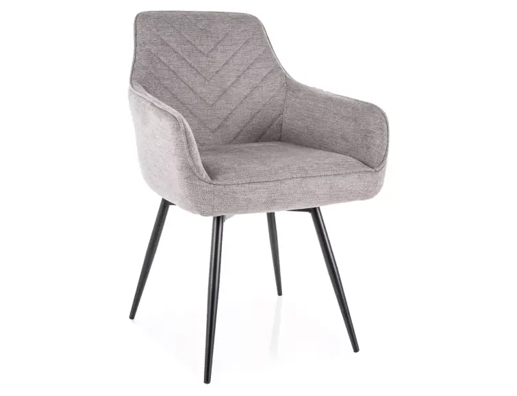 Jídelní židle/křeslo SERVIO VELVET šedé otočné 180° 