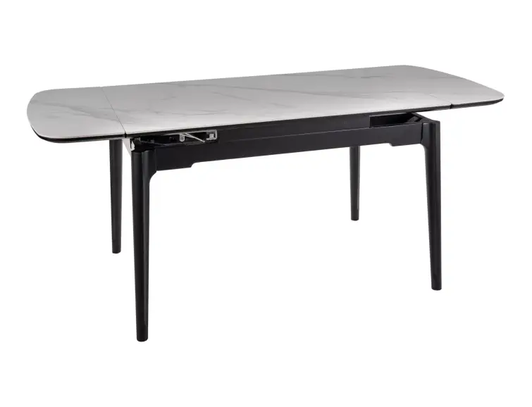 Rozkládací keramický stůl SENTO bílá/černá 120(140-180)x80