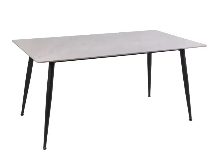 Keramický jídelní stůl RION 130x70 cm šedý lesk/černý mat