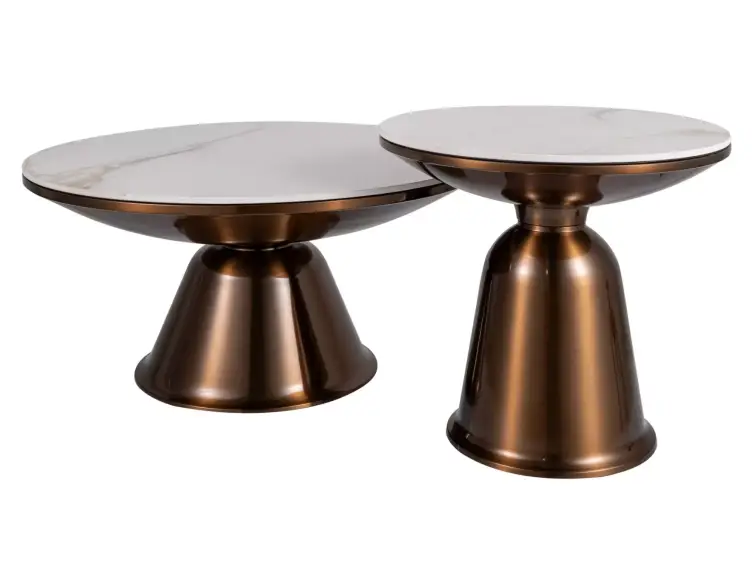 Sada konferenčních stolků VERA Ø75, Ø50 mramor