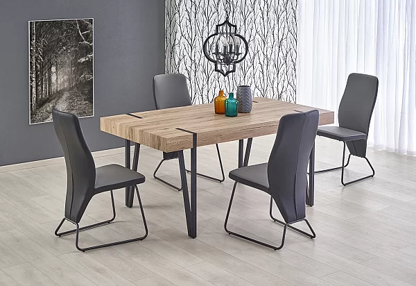 Halmar Jídelní stůl YOHANN 170x90x76 dub san remo/černá