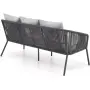 ROCCA zestaw ogrodowy ( sofa + fotel 2x + ława ), ciemny popiel / jasny popiel (1p=1szt)