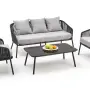 ROCCA zestaw ogrodowy ( sofa + fotel 2x + ława ), ciemny popiel / jasny popiel (1p=1szt)