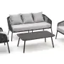 ROCCA zestaw ogrodowy ( sofa + fotel 2x + ława ), ciemny popiel / jasny popiel (1p=1szt)