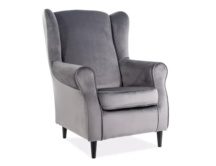 Relaxační křeslo BARON velvet šedé