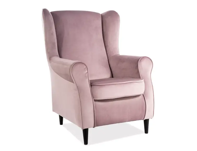 Relaxační křeslo BARON velvet růžová