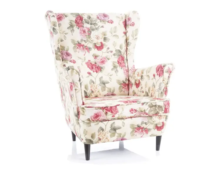 Křeslo/Ušák LORD velvet CORAL WM 82 květy