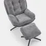 PESTO fotel z podnóżkiem / funkcja kołyski, popielaty