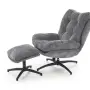 PESTO fotel z podnóżkiem / funkcja kołyski, popielaty