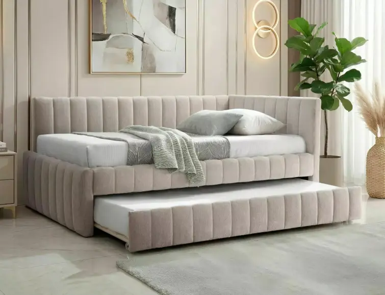 Postel s přistýlkou ALFIE RAVEN 120x200, světlé béžová