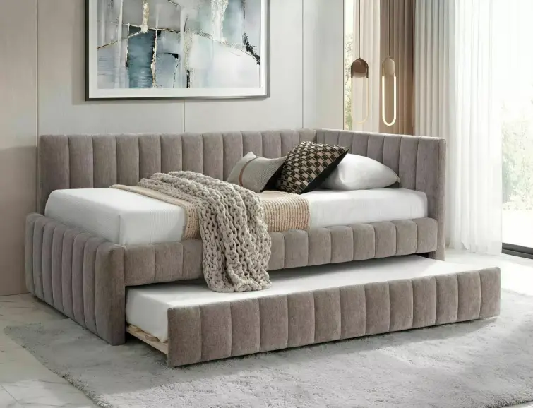 Postel s přistýlkou ALFIE RAVEN 120x200, tmavě béžová