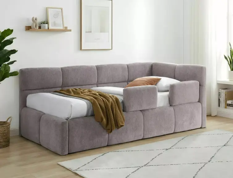 Postel se zvedacím roštem EMMA RAVEN 90x200, pudrově růžová