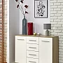 LIMA KM-4 komoda dąb sonoma / biały (2p=1szt)