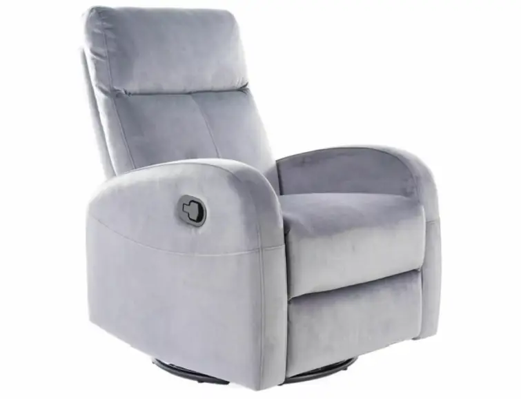 Relaxační křeslo OLIMP velvet šedé