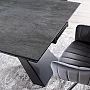 SIG Rozkladací jedálenský stôl Salvador Ceramic 160 (240) X90 sivý mramor/čierna mat