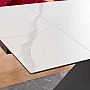 SIG Rozkladací jedálenský stôl WESTIN III Ceramic 160(240)x90 biely mramor/čierny mat
