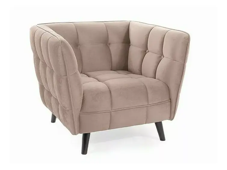 Křeslo CASTELLO 1 velvet béžové/wenge