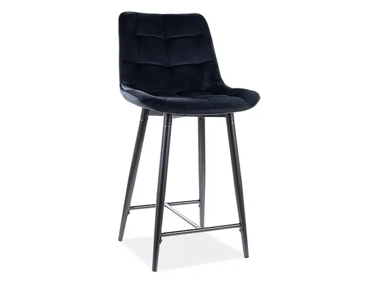 Barová židle CHIC H-2 velvet černá/černé