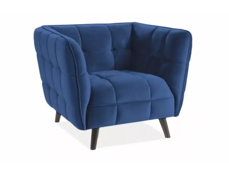 Křeslo CASTELLO 1 velvet modré/wenge