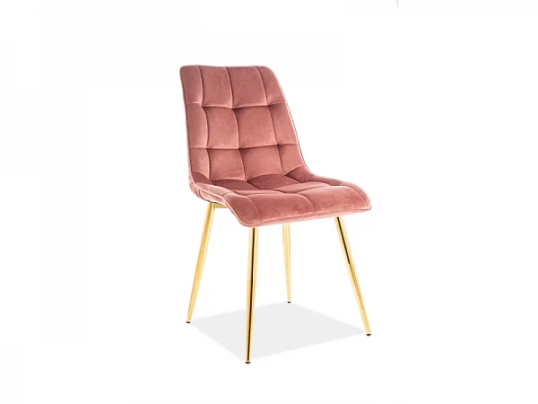 Jídelní židle CHIC velvet antická růžová/zlaté
