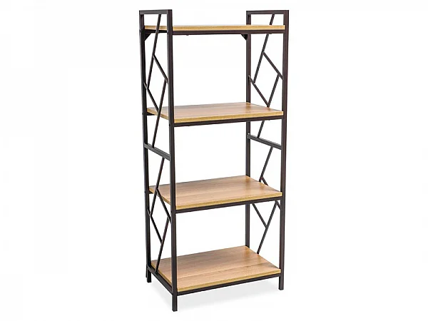 SIG Policový regál TABLO R4 dub/tmavě hnědá