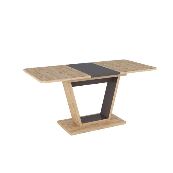 SIG Rozkládací jídelní stůl NIGEL 120(160)x80x76 dub wotan/hnědý 