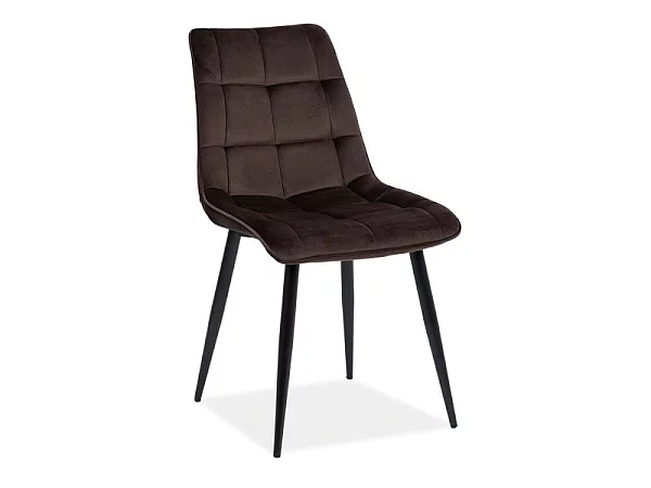 Jídelní židle CHIC velvet hnědá/černé