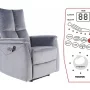 Masážní rozkládací křeslo NEPTUN M velvet šedé