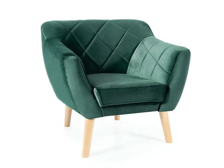 Čalouněné křeslo KARO 1 velvet zelené/wenge