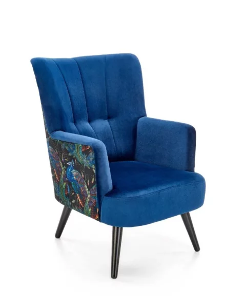 Čalouněné křeslo PAGONI modré/černé